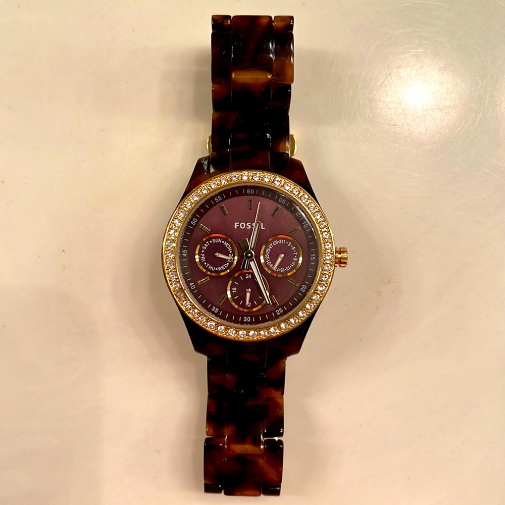 Fossil Watch - Tortoise Shell With Gold Rim - Sim… - image 1
